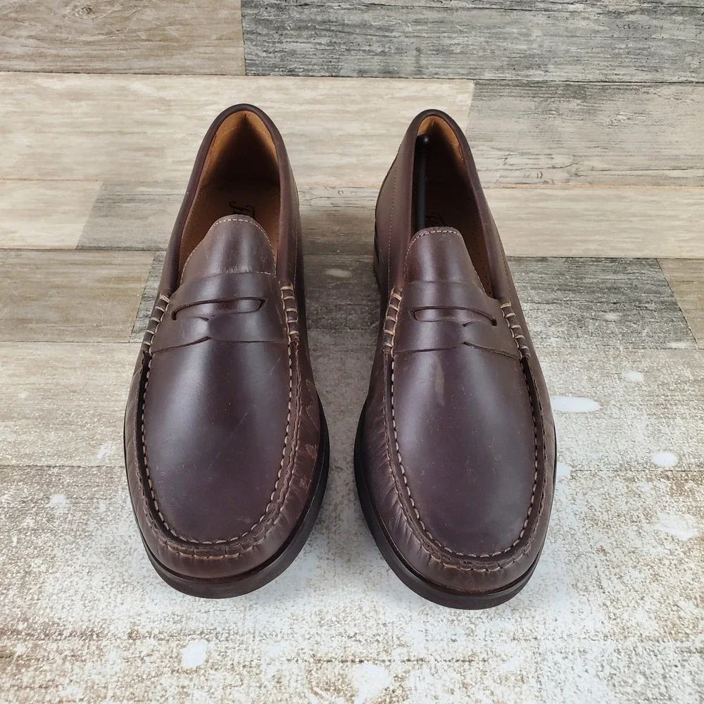 Florsheim Berkley Flex Mens Penny Loafers Sz 7.5 3E Brown Slip On Round Toe‎